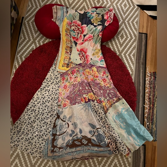 Johnny Was Silk Mixed Print Extra Small Summer Dress Long - Picture 1 of 4